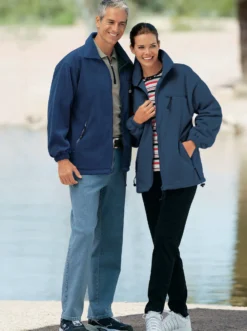 Fleecejacke mit elastischen Ärmelbündchen