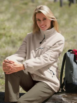 Fleecejacke mit elastischen Ärmelbündchen