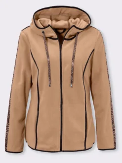 Fleecejacke mit gemusterten Zierbändern