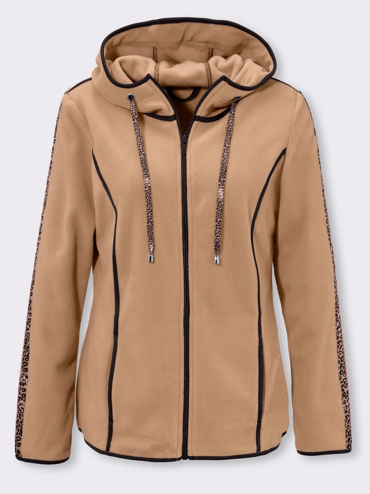 Fleecejacke mit gemusterten Zierbändern
