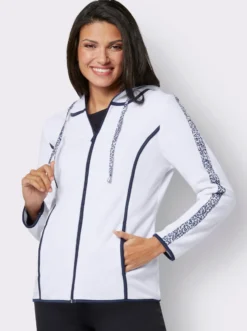 Fleecejacke mit gemusterten Zierbändern