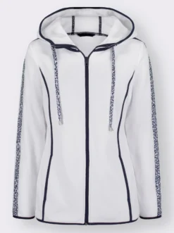 Fleecejacke mit gemusterten Zierbändern