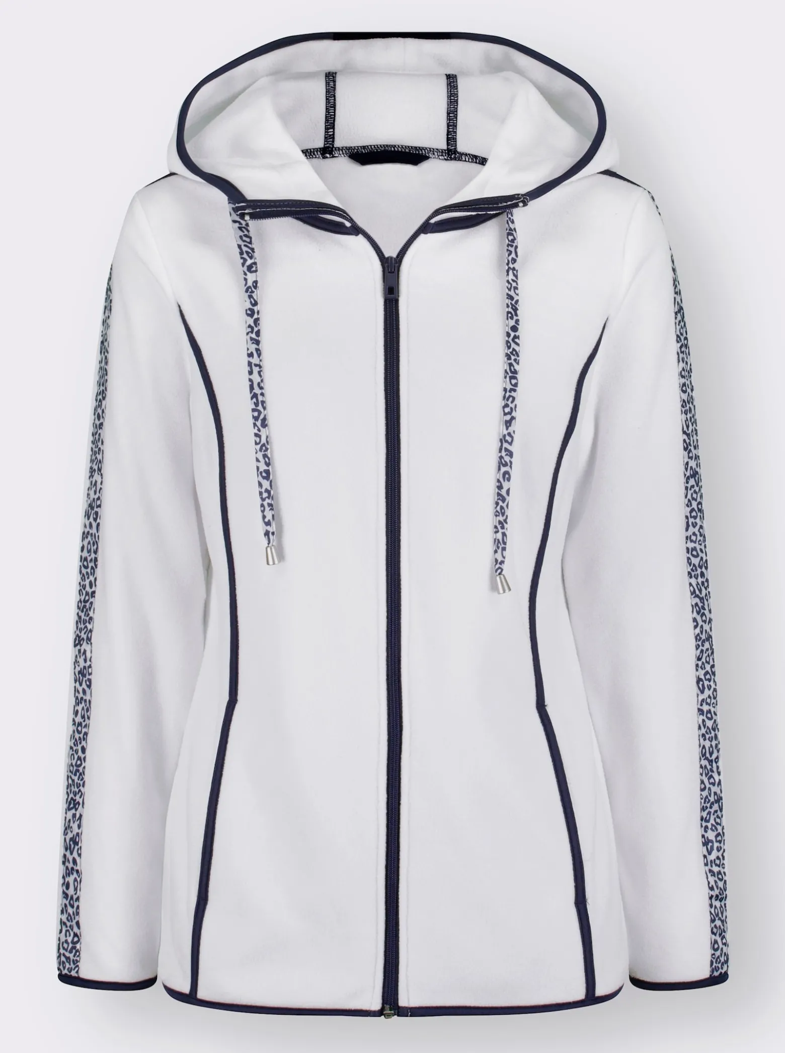 Fleecejacke mit gemusterten Zierbändern