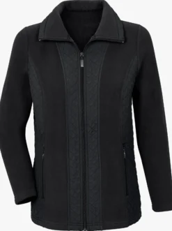Fleecejacke mit gesteppten Web-Einsätzen