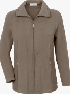 Fleecejacke mit gesteppten Web-Einsätzen