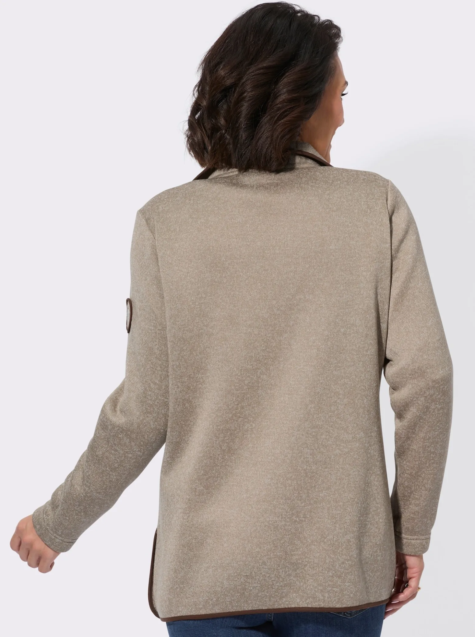 Fleecejacke mit hohen Seitenschlitzen