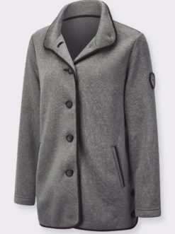 Fleecejacke mit hohen Seitenschlitzen