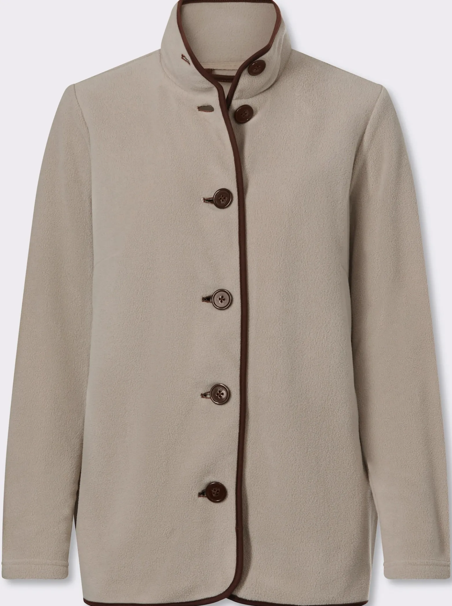 Fleecejacke mit Kontrast-Paspeln
