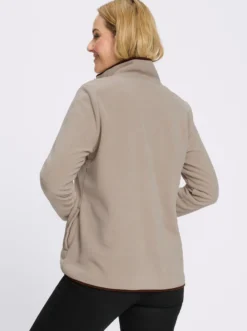 Fleecejacke mit Kontrast-Paspeln