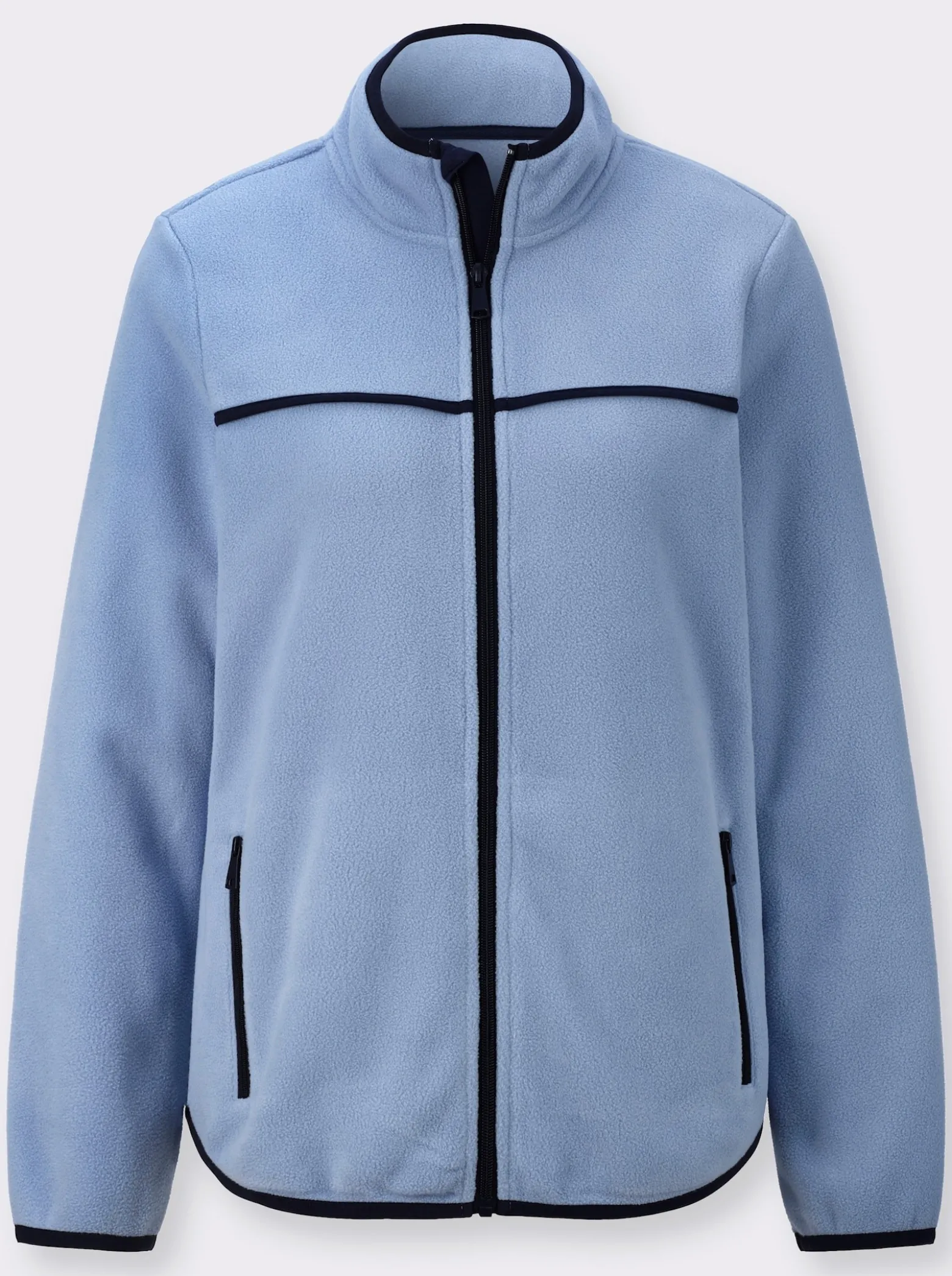 Fleecejacke mit Kontrast-Paspelierung