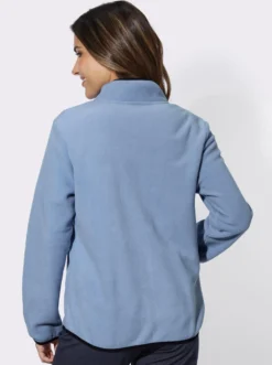 Fleecejacke mit Kontrast-Paspelierung