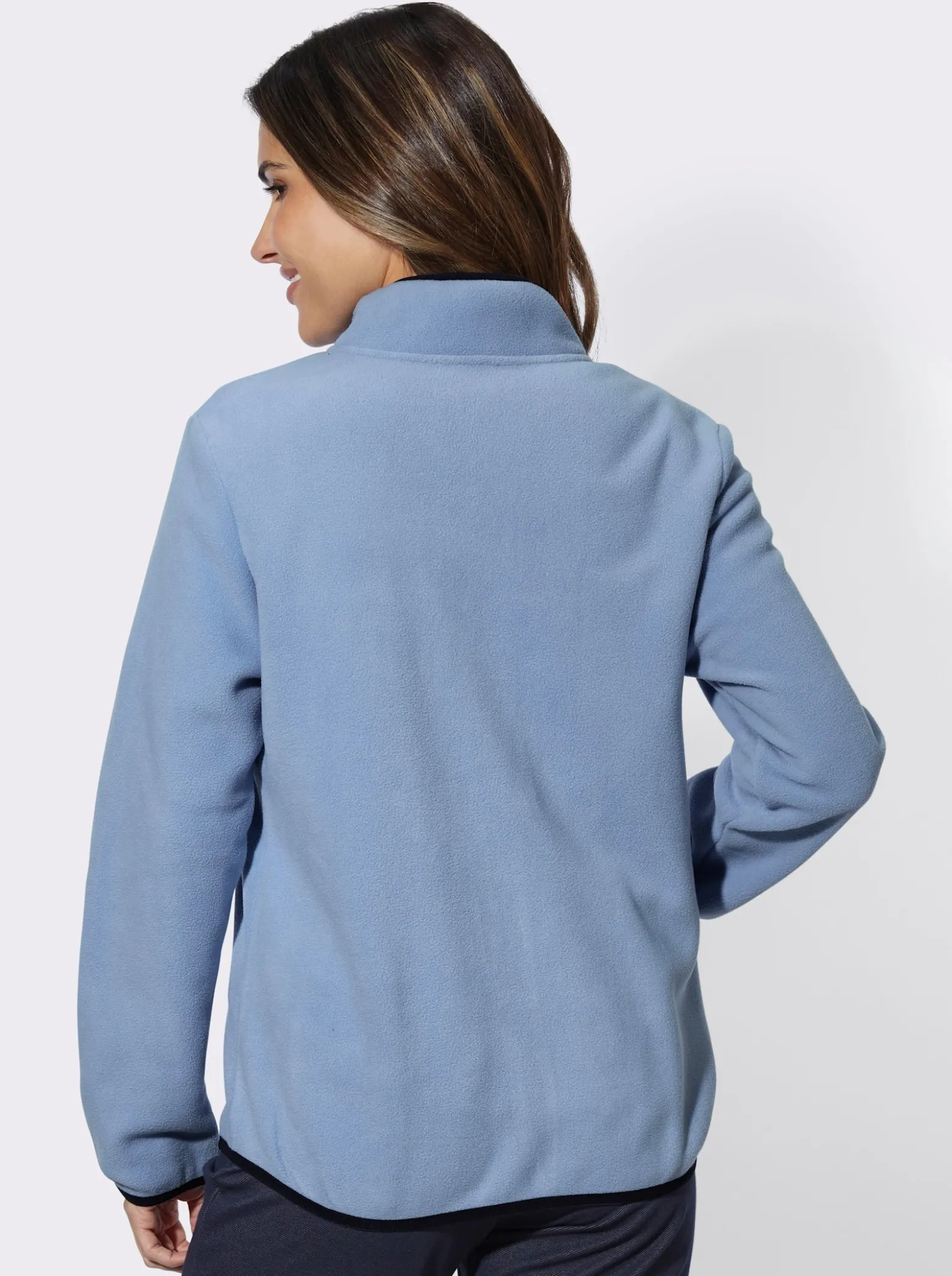 Fleecejacke mit Kontrast-Paspelierung