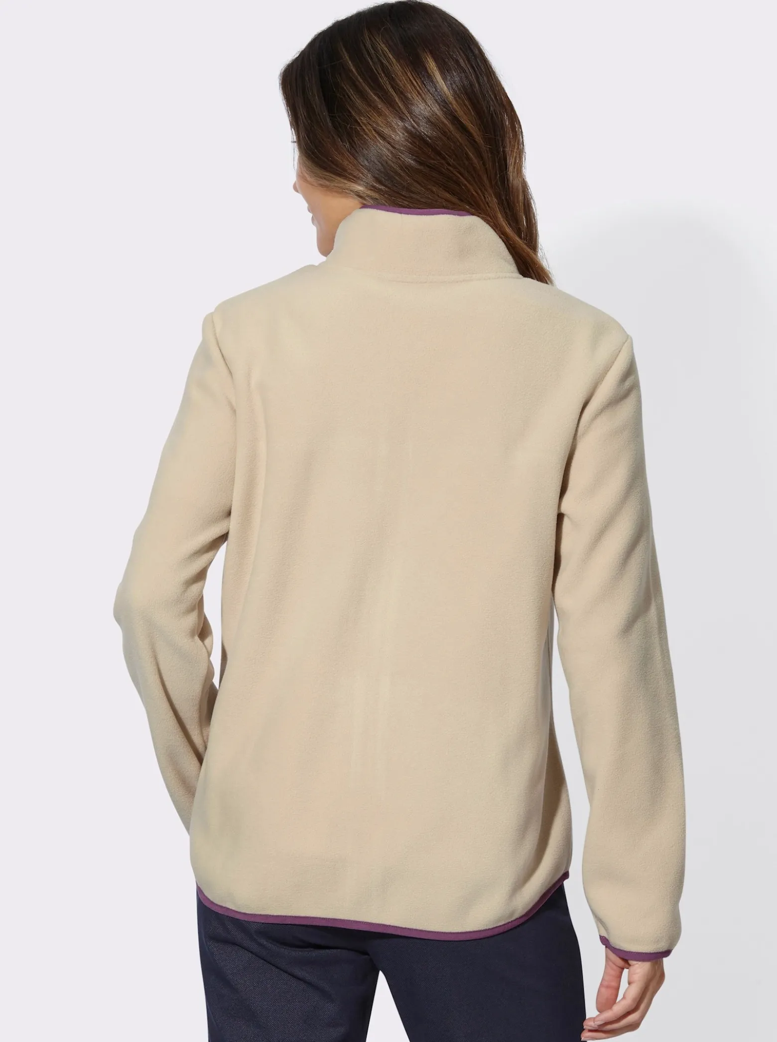 Fleecejacke mit Kontrast-Paspelierung