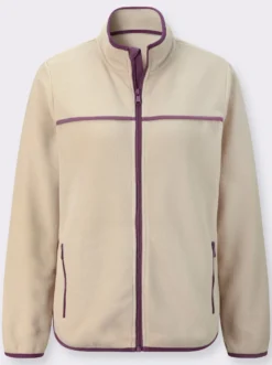 Fleecejacke mit Kontrast-Paspelierung