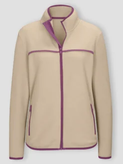 Fleecejacke mit Kontrast-Paspelierung