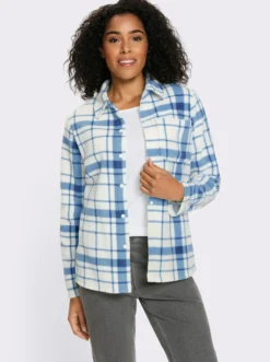 Fleecejacke mit längerem Saum im Rückteil