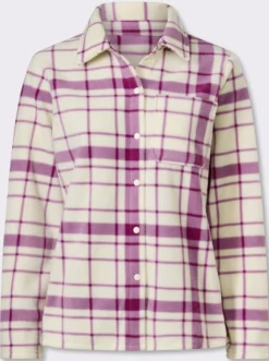 Fleecejacke mit längerem Saum im Rückteil