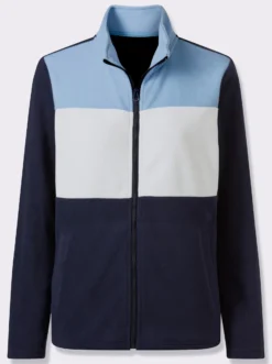 Fleecejacke mit mehrfarbigem Vorderteil