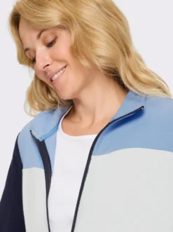 Fleecejacke mit mehrfarbigem Vorderteil