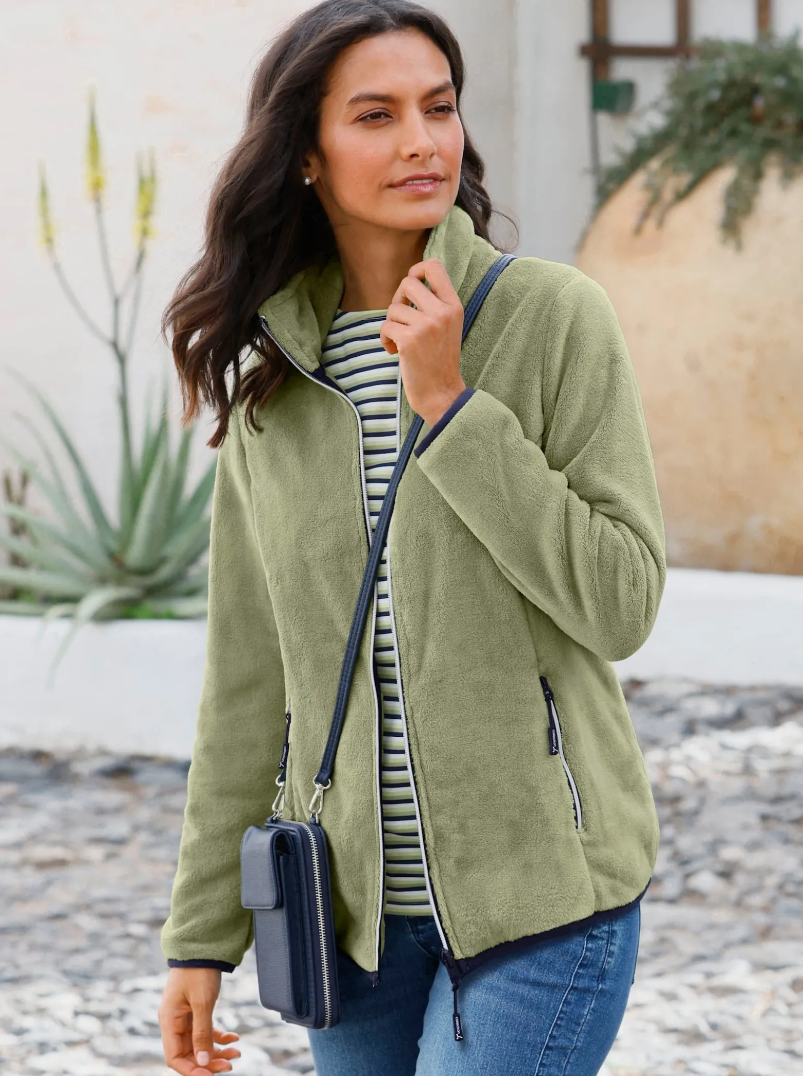 Fleecejacke mit Reißverschluss-Taschen