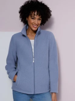 Fleecejacke mit Stehkragen