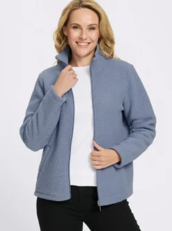 Fleecejacke mit Stehkragen