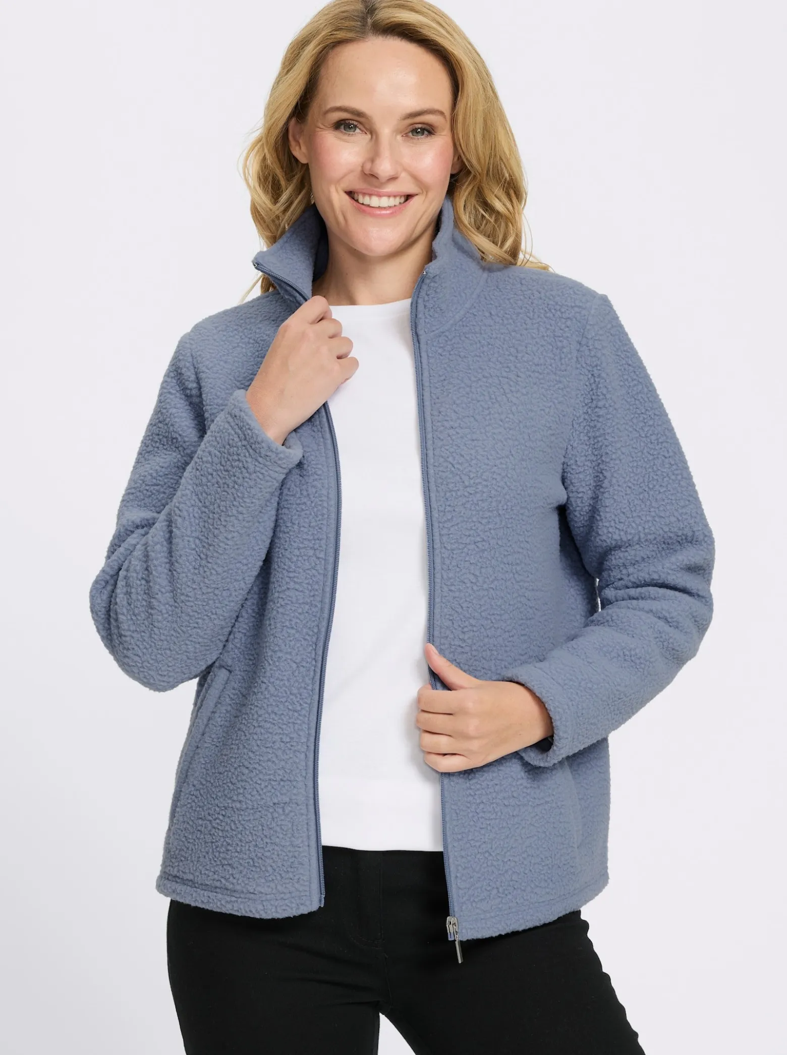 Fleecejacke mit Stehkragen