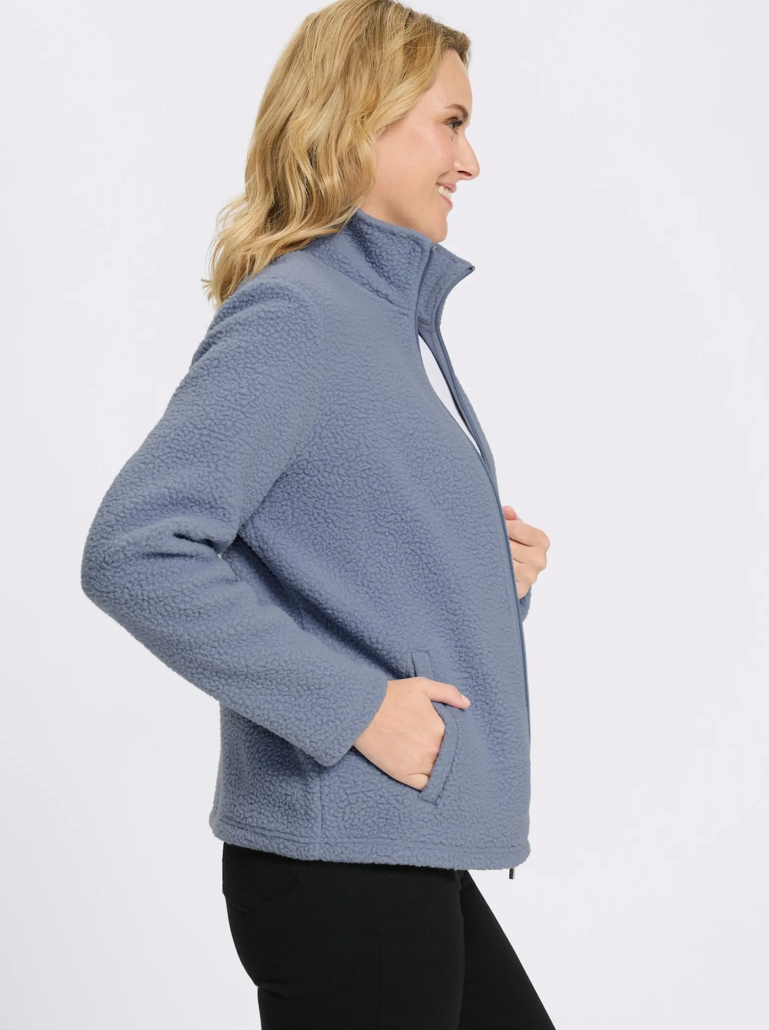 Fleecejacke mit Stehkragen