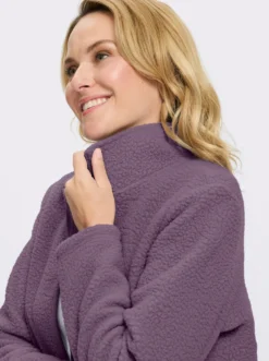 Fleecejacke mit Stehkragen