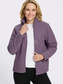 Fleecejacke mit Stehkragen