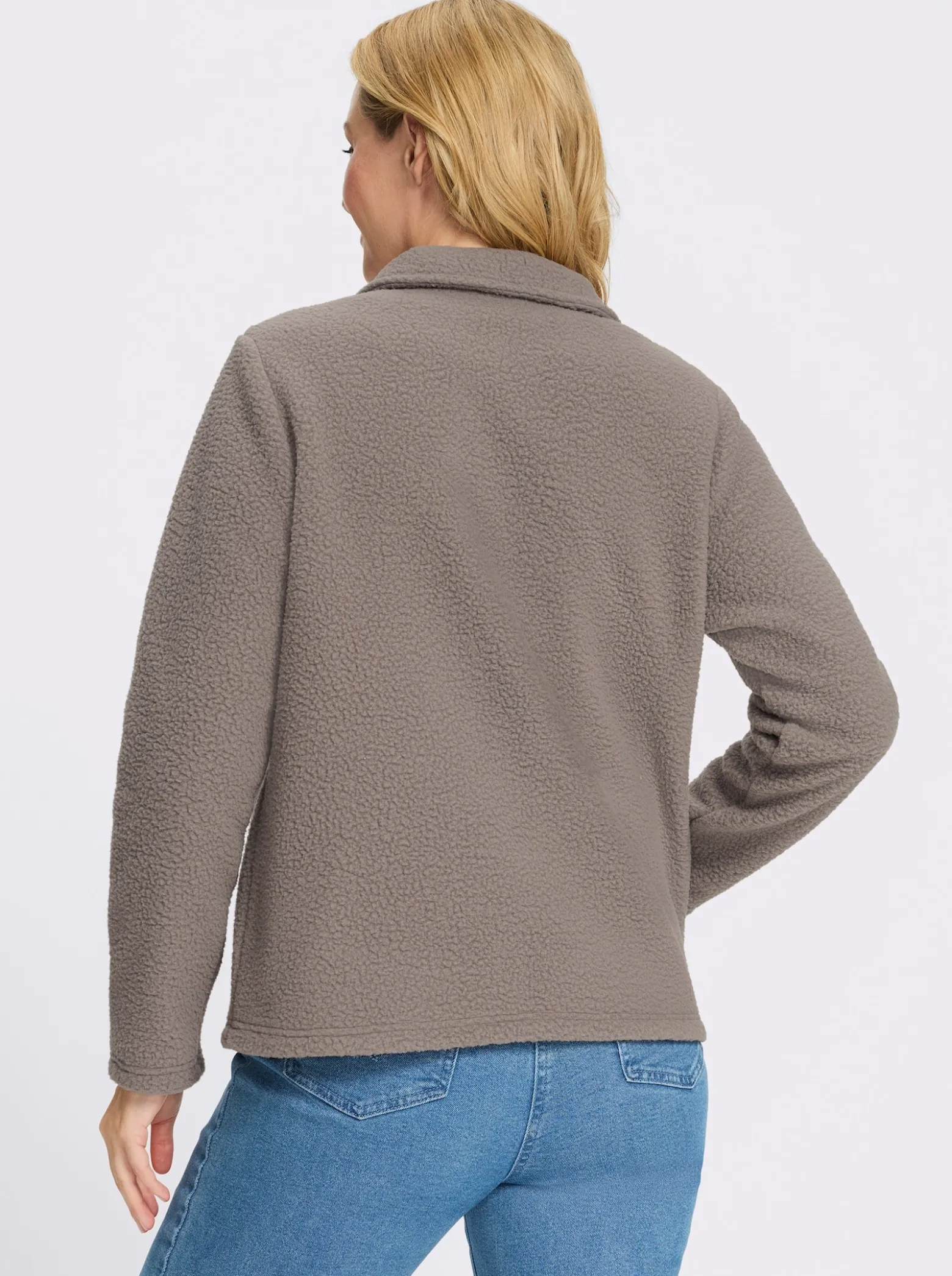 Fleecejacke mit Stehkragen