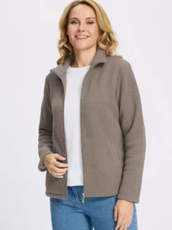 Fleecejacke mit Stehkragen