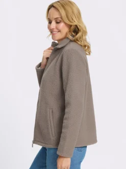 Fleecejacke mit Stehkragen