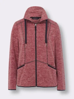 Fleecejacke mit Stehkragen, weiteregulierbar