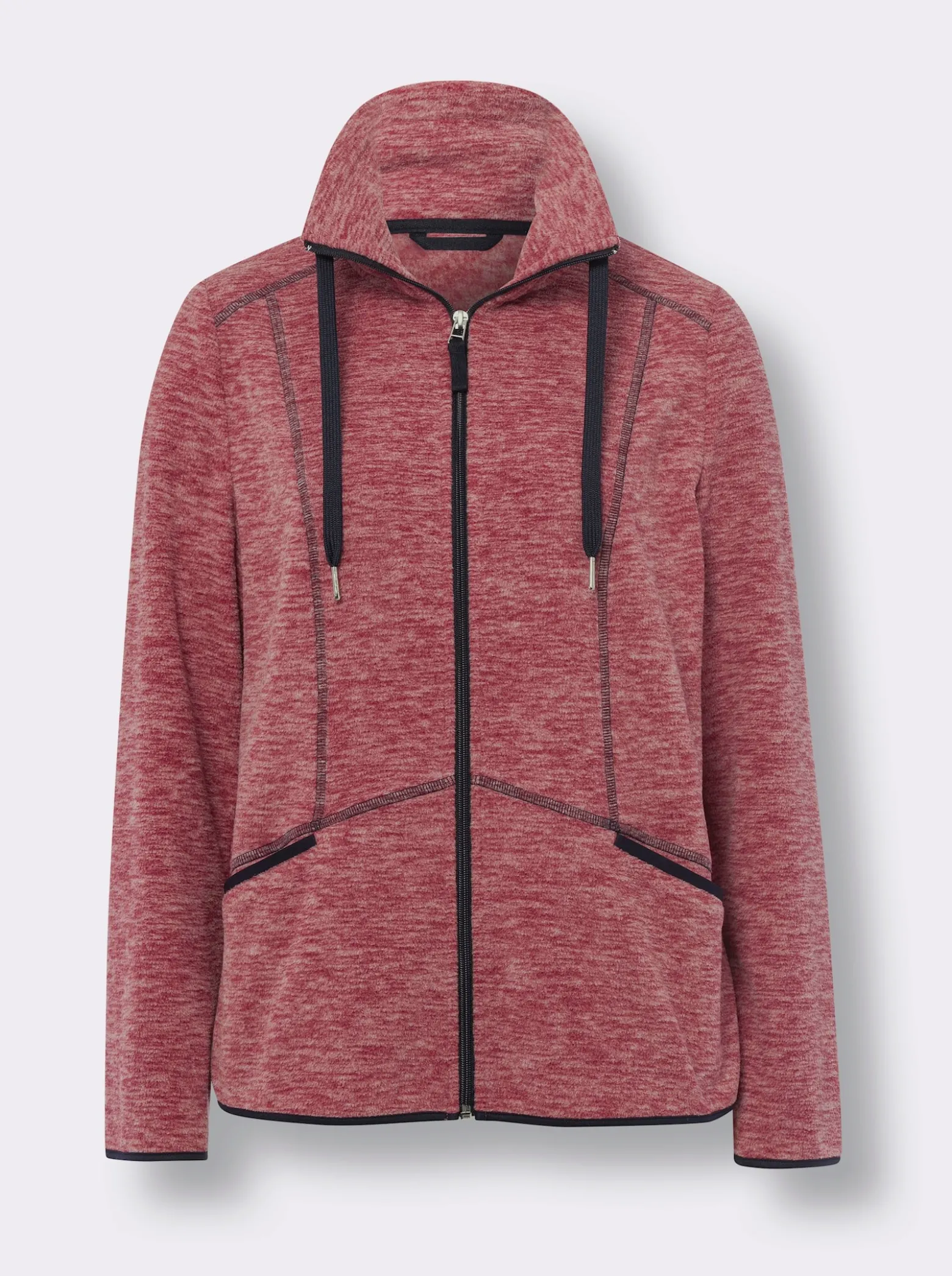 Fleecejacke mit Stehkragen, weiteregulierbar