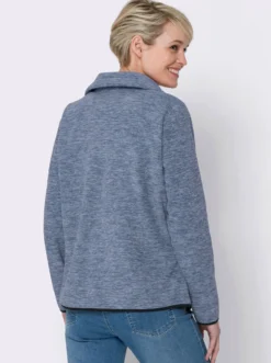 Fleecejacke mit Stehkragen, weiteregulierbar