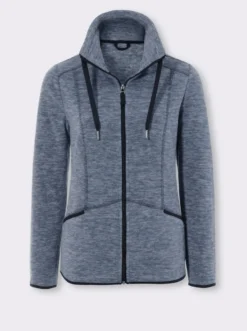 Fleecejacke mit Stehkragen, weiteregulierbar