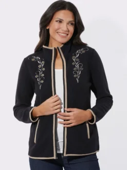 Fleecejacke mit Stickerei