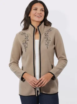 Fleecejacke mit Stickerei