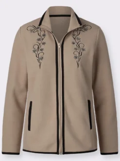 Fleecejacke mit Stickerei