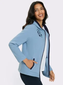 Fleecejacke mit Trachtenstickerei