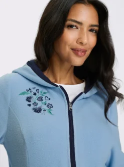 Fleecejacke mit Trachtenstickerei