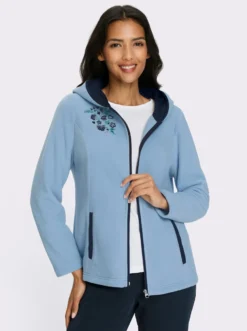 Fleecejacke mit Trachtenstickerei