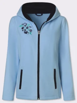 Fleecejacke mit Trachtenstickerei