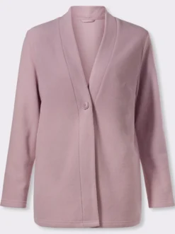 Fleecejacke mit V-Ausschnitt