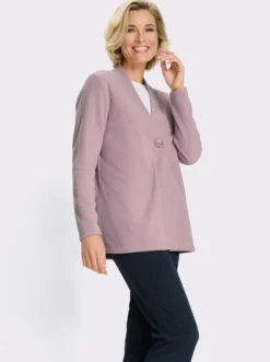 Fleecejacke mit V-Ausschnitt