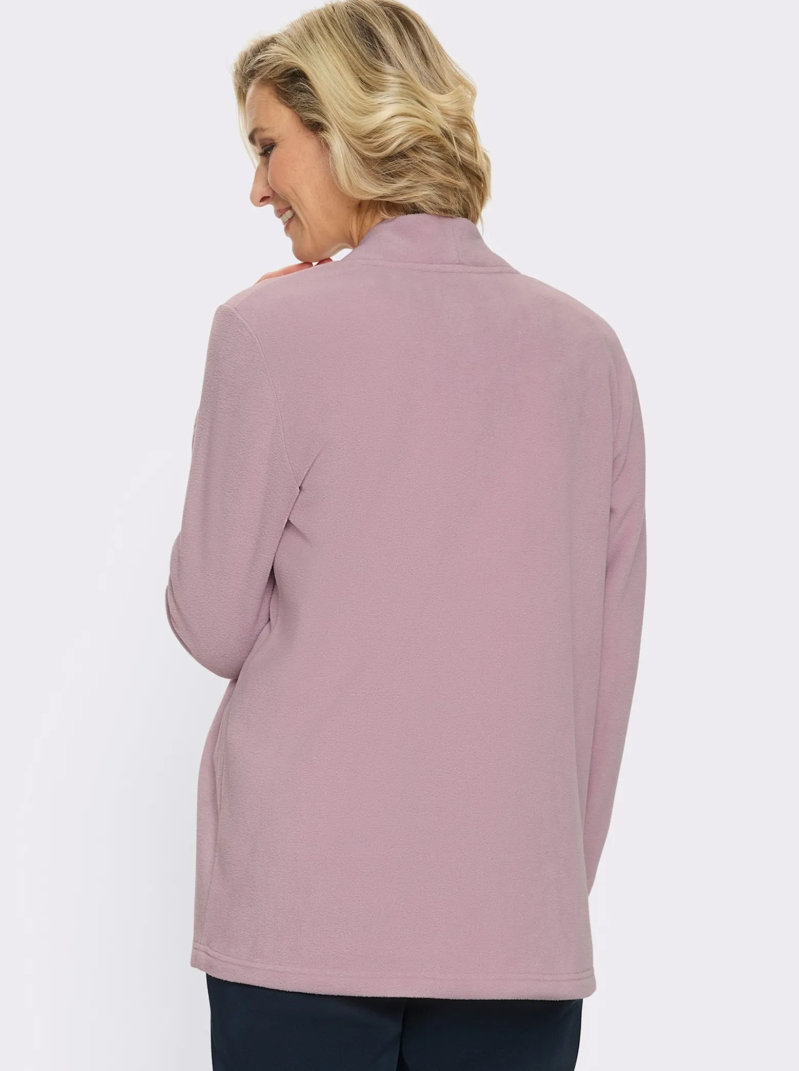 Fleecejacke mit V-Ausschnitt