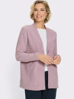 Fleecejacke mit V-Ausschnitt