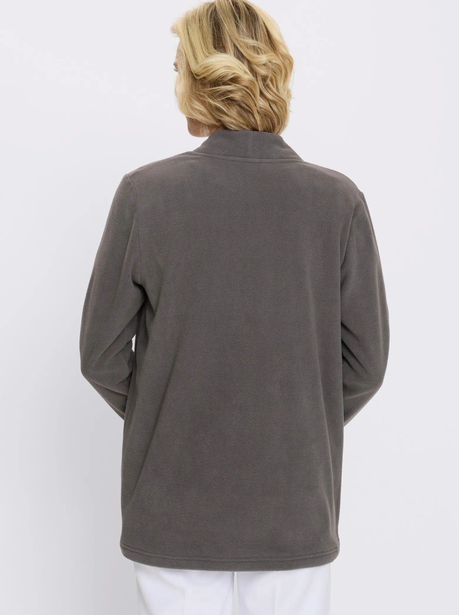 Fleecejacke mit V-Ausschnitt