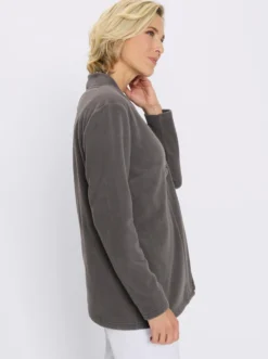 Fleecejacke mit V-Ausschnitt